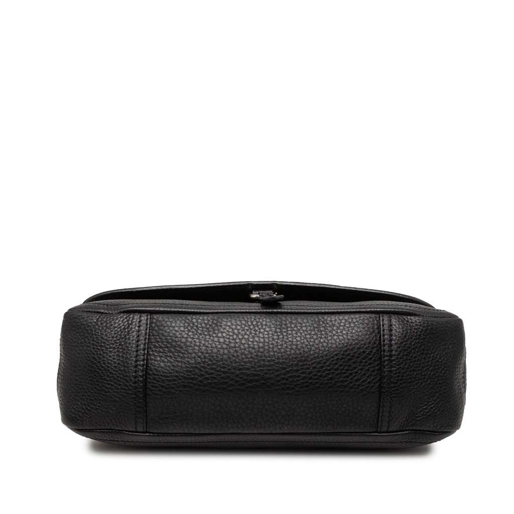 Prada Vitello Daino Flap Shoulder Bag Black Leather Very good condition - Inside View