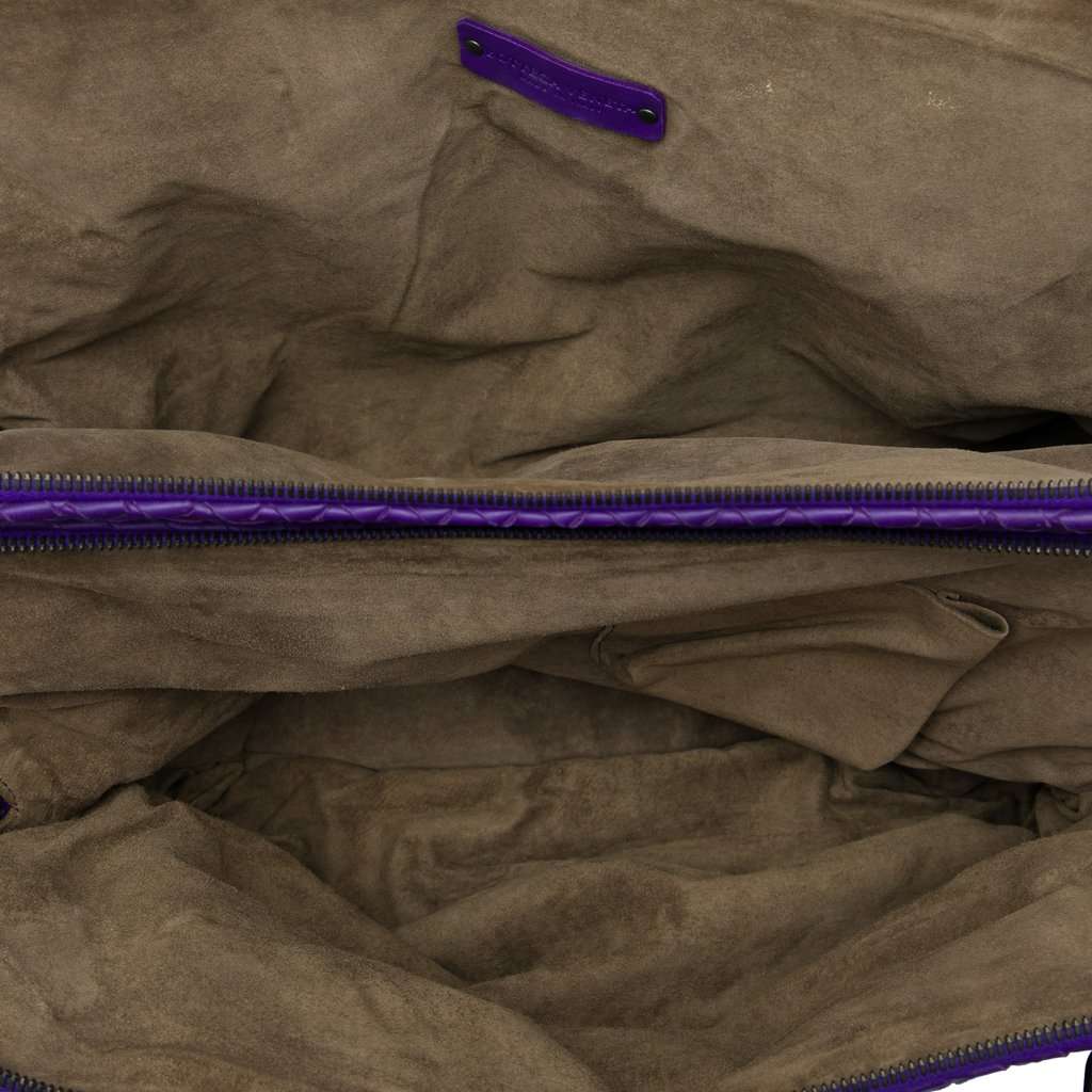 Bottega Veneta Nappa Intrecciato Double Zip Tote Purple Leather Very good condition - Model View