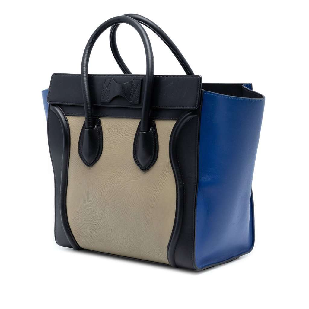 Celine Mini Tricolor Leather Luggage Tote Beige Leather Very good condition - Back View