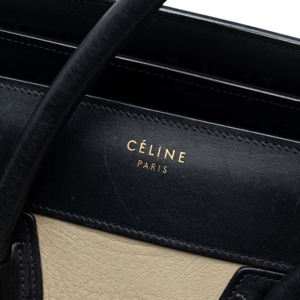 Celine Mini Tricolor Leather Luggage Tote Beige Leather Very good condition - Box View