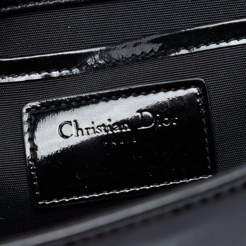 Dior Patent Cannage Lady Dior Clutch with Chain Black Leather Very good - Box View