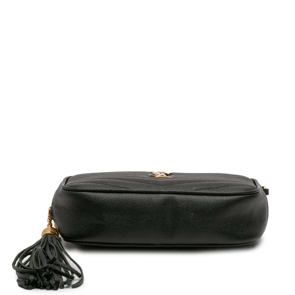 Saint Laurent Mini Grain de Poudre Monogram Lou Camera Bag Black Leather Very good condition - Inside View