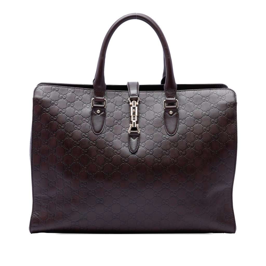 Gucci Guccissima Jackie Tote Brown Leather Very good condition - Front View