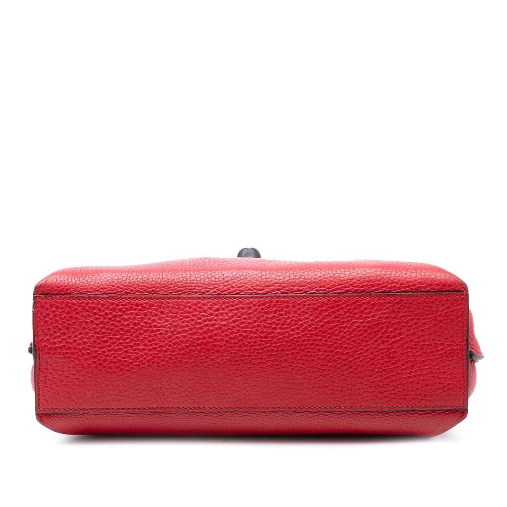 Gucci Small Leather Bamboo Daily Satchel Red Leather Very good condition - Inside View