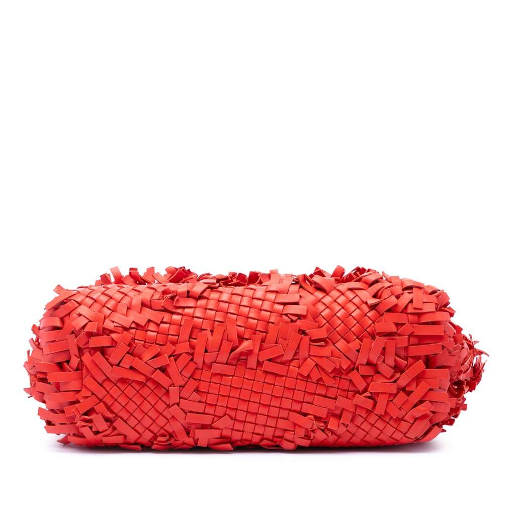 Bottega Veneta Nappa Intrecciato Patchwork Lido Fringe Tote Orange Leather Very good condition - Inside View