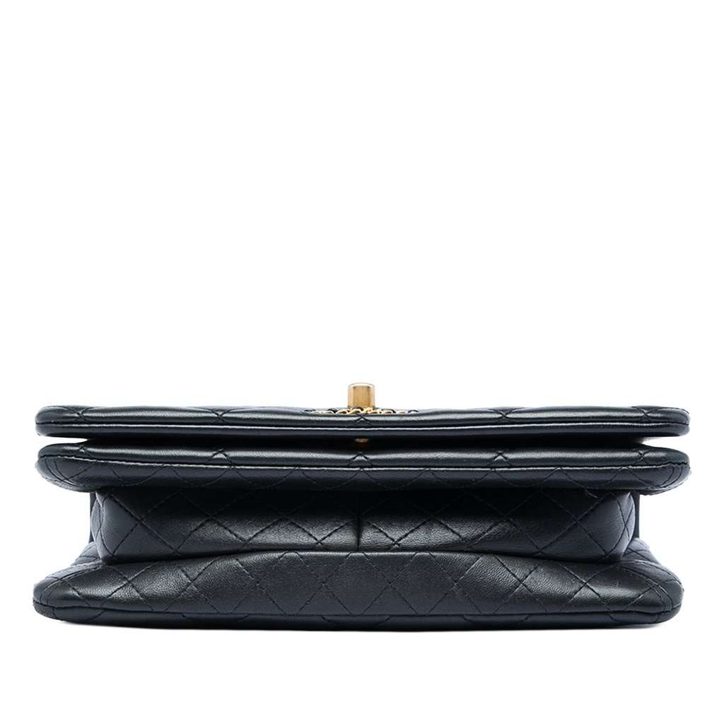 Chanel Small Quilted Lambskin On And On Chain Flap Black Leather Very good condition - Inside View