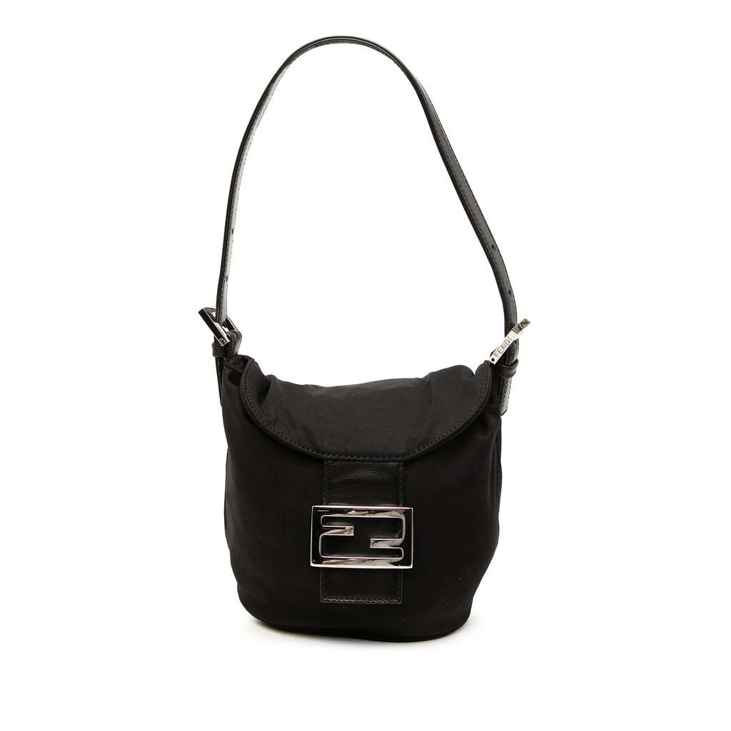 Fendi Nylon Handbag Black Very good - Front View