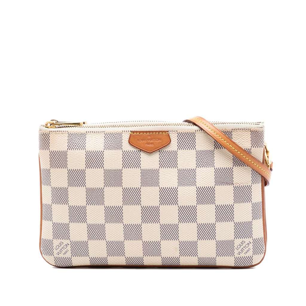 Louis Vuitton Damier Azur Double Zip Pochette White Very good condition - Front View