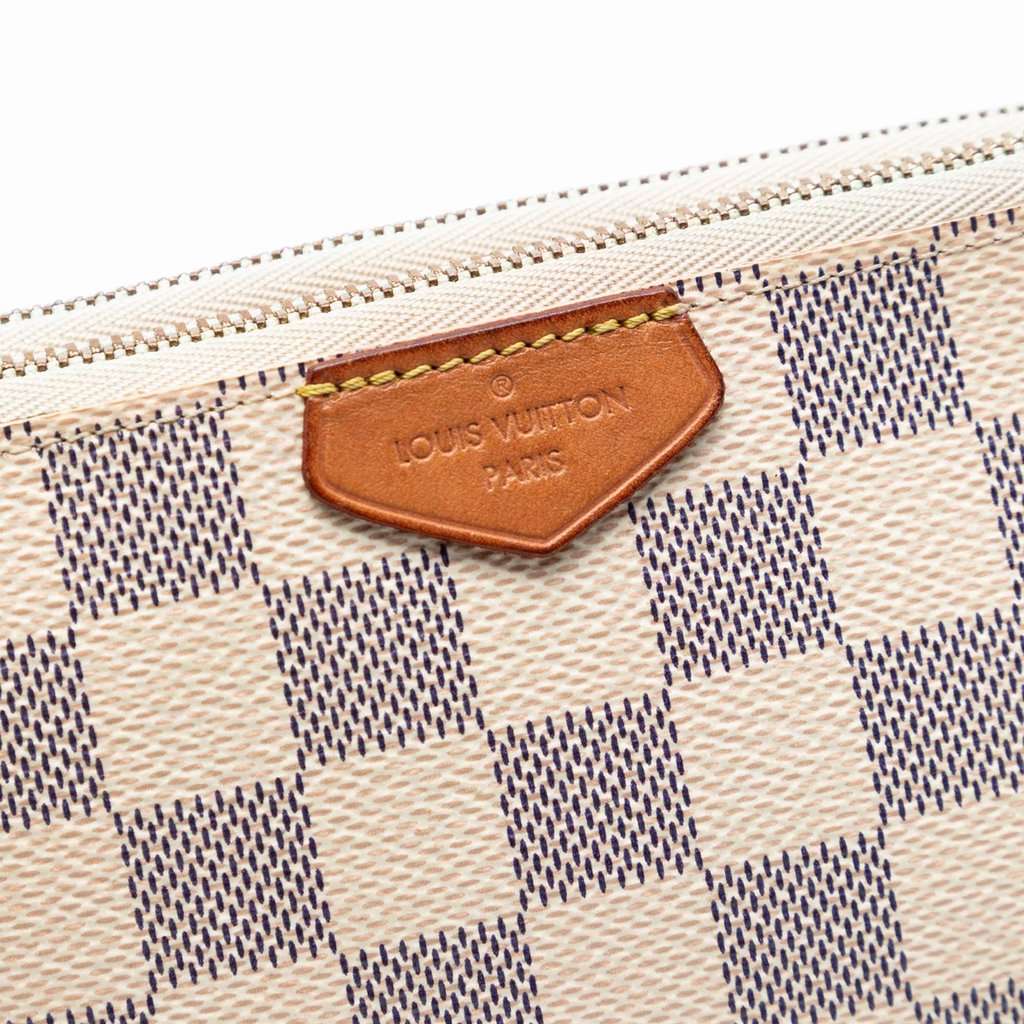 Louis Vuitton Damier Azur Double Zip Pochette White Very good condition - Model View