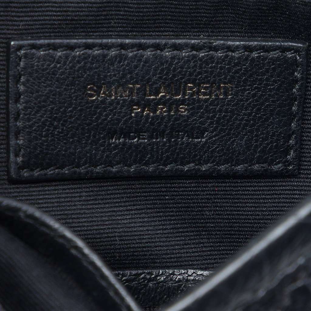 Saint Laurent Crinkled Calfskin Niki Wallet on Chain Black Leather Very good - Box View