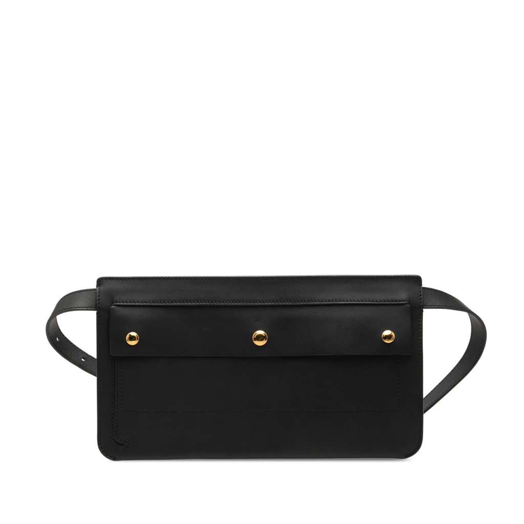 Burberry Leather Belt Bag Black Leather Very good - Front View