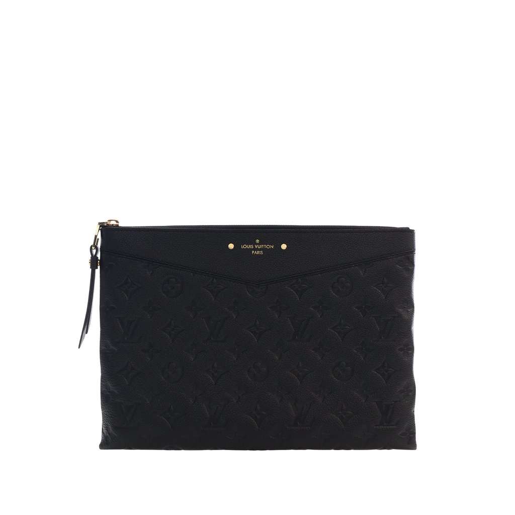 Louis Vuitton Monogram Empreinte Daily Pouch Black Leather Very good - Front View