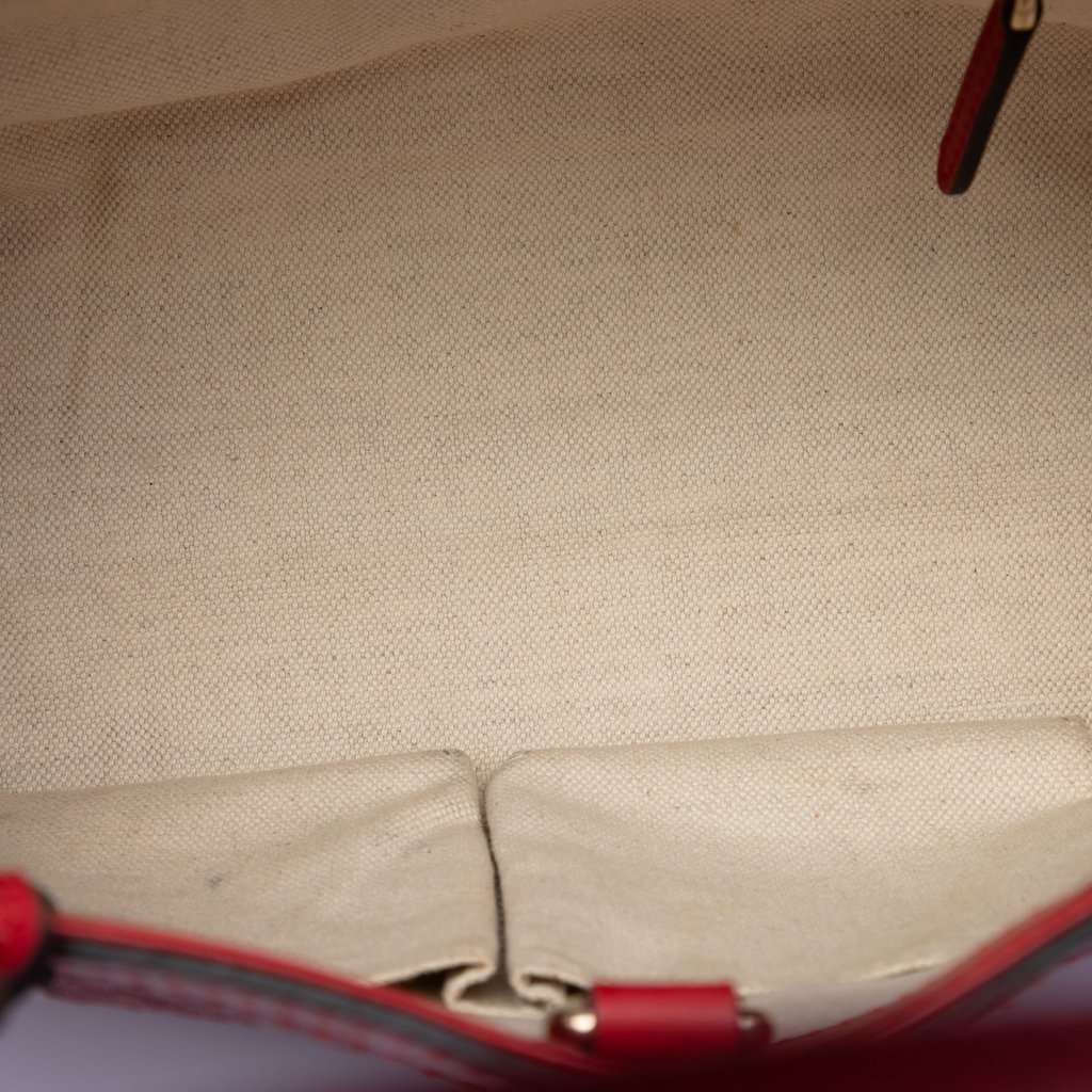 Gucci Small Diamante Leather Craft Tote Red Leather Very good condition - Model View