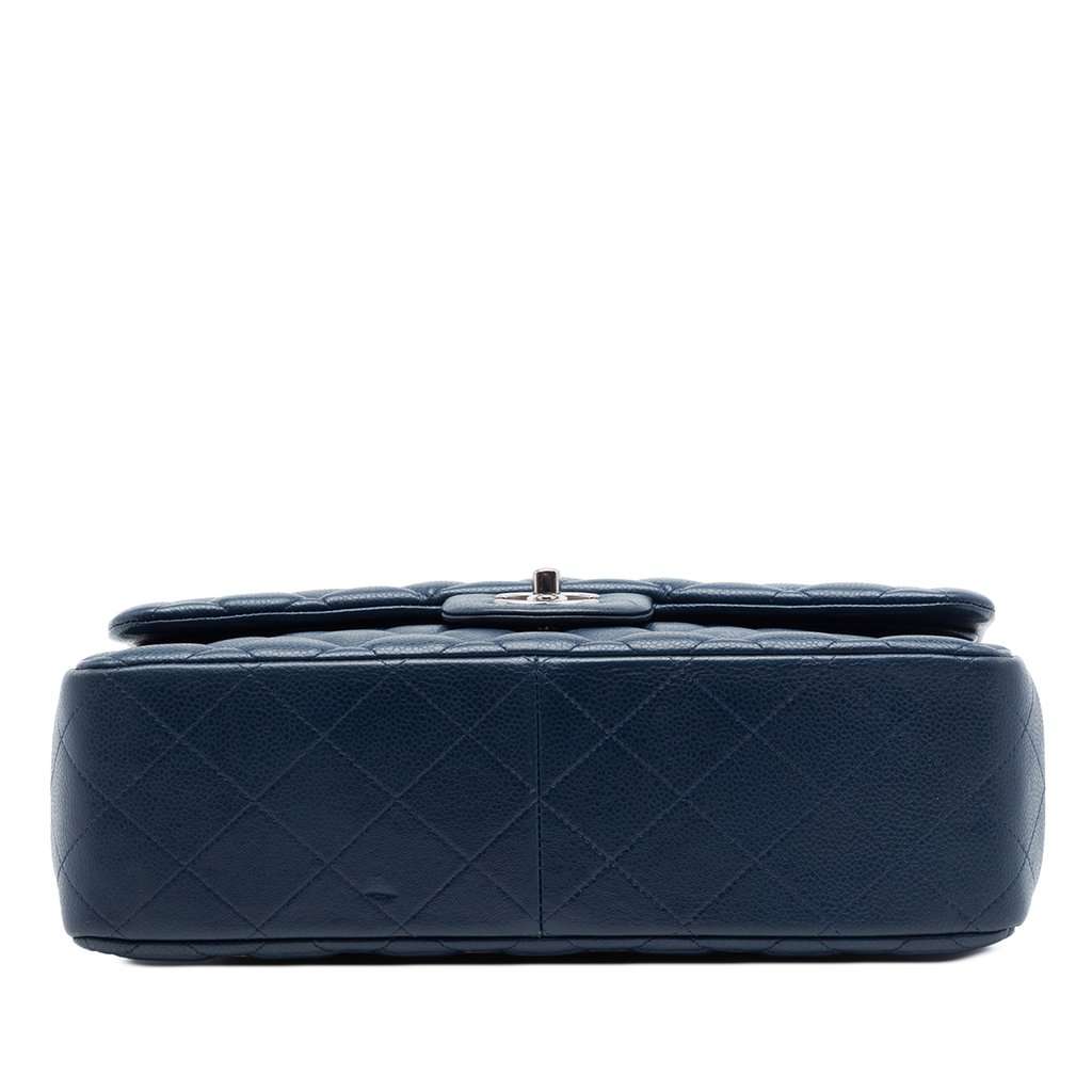 Chanel Jumbo Classic Caviar Double Flap Blue Leather Very good - Inside View