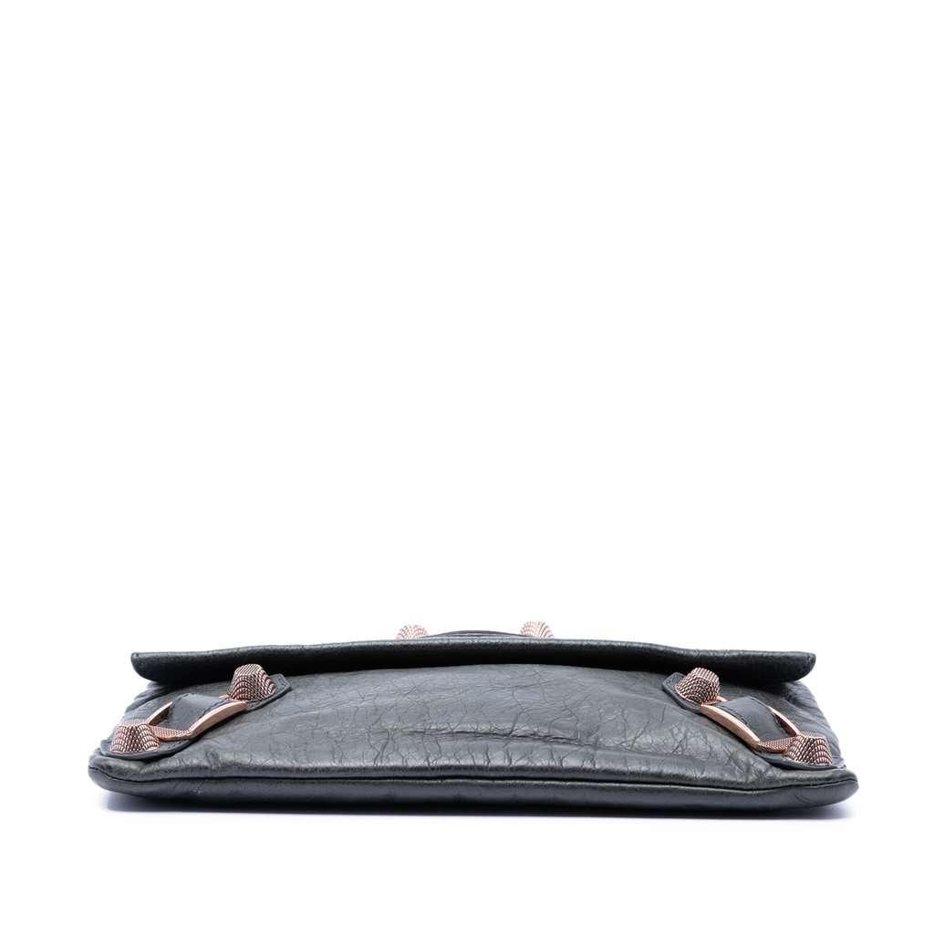 Balenciaga Lambskin Motocross Giant 21 Envelope Clutch Blue Leather Very good condition - Inside View