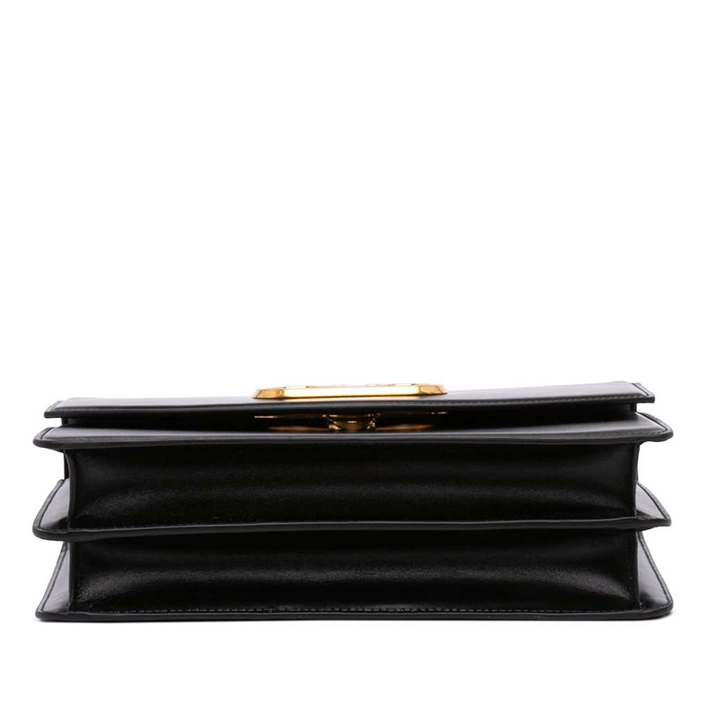 Valentino Small Shiny Calfskin VLogo Vain Crossbody Black Leather Very good - Inside View