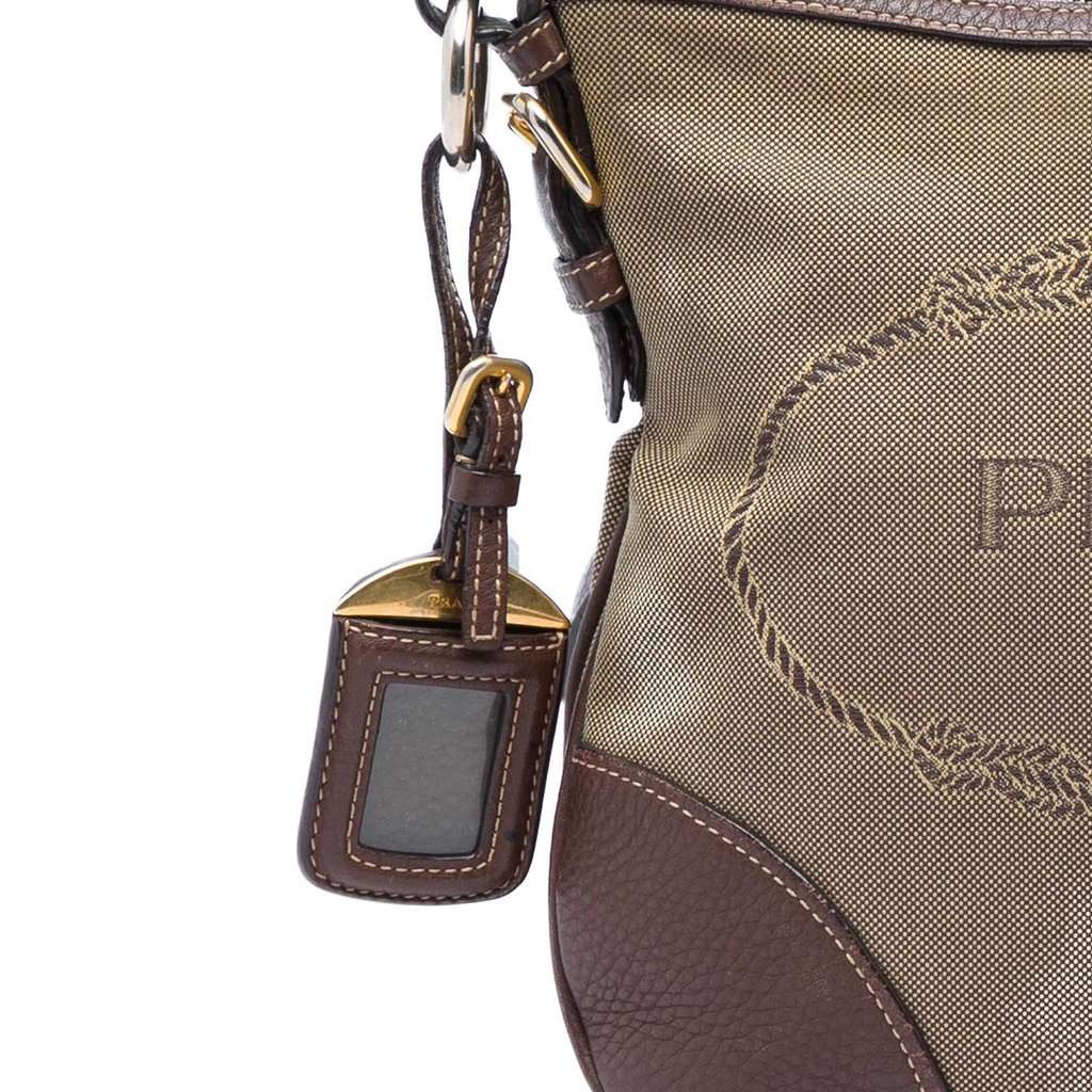Prada Canvas Canapa Logo Crossbody Beige Very good condition - Box View