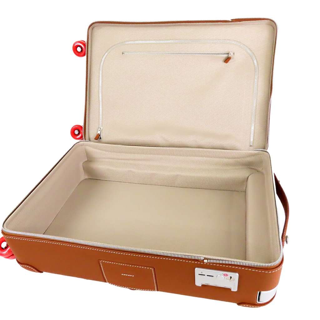 Hermès H Plume and Taurillon Regate RMS Cabin Suitcase Brown Never worn - Inside View
