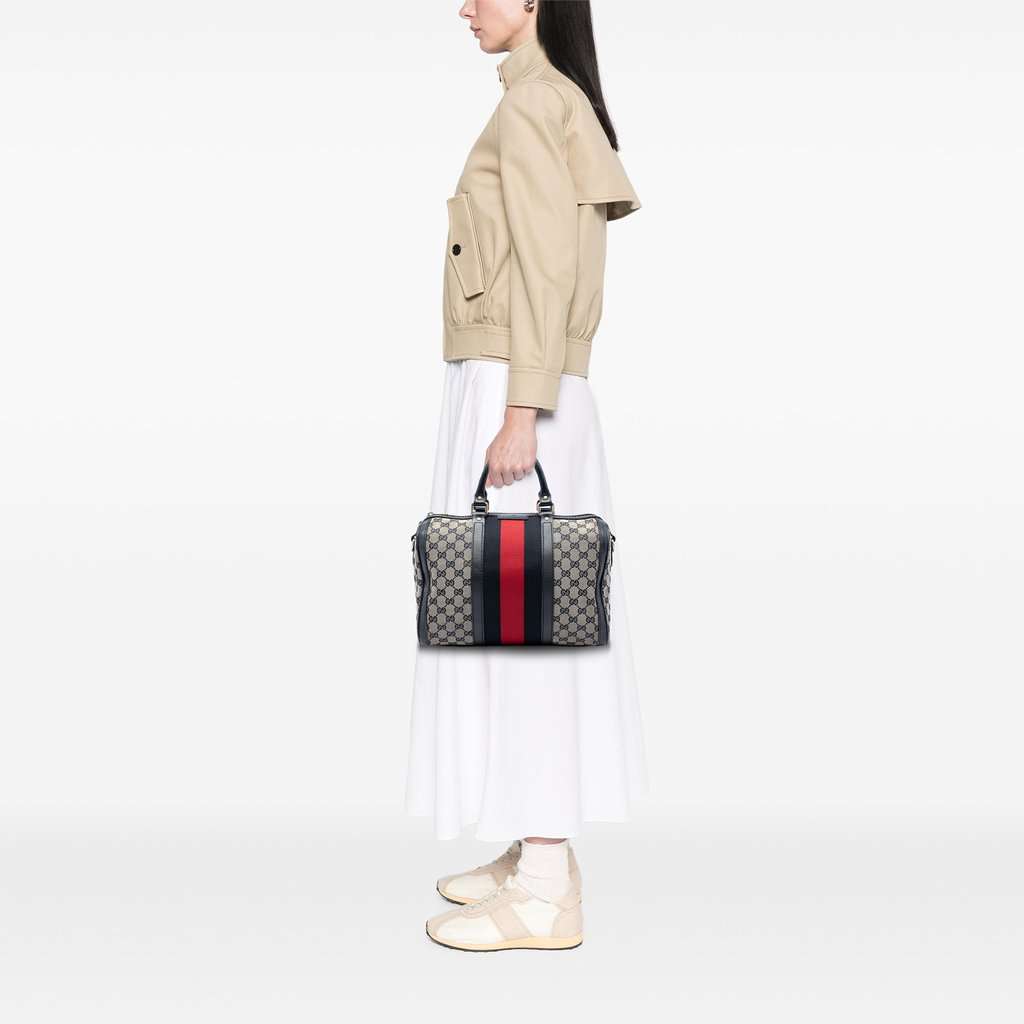 Gucci Medium GG Canvas Web Joy Boston Bag Beige Very good condition - Box View