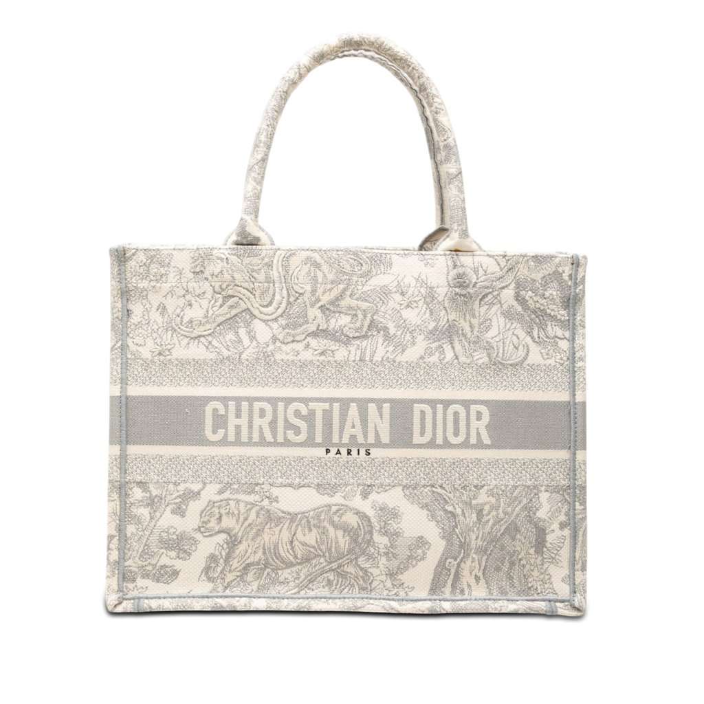 Dior Medium Canvas Embroidered Dioriviera Toile De Jouy Book Tote MultiColor Very good - Front View