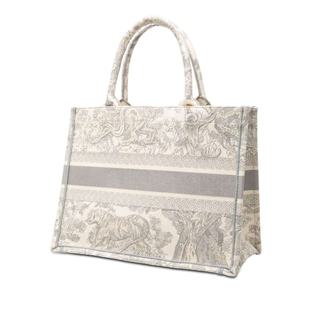 Dior Medium Canvas Embroidered Dioriviera Toile De Jouy Book Tote MultiColor Very good - Back View