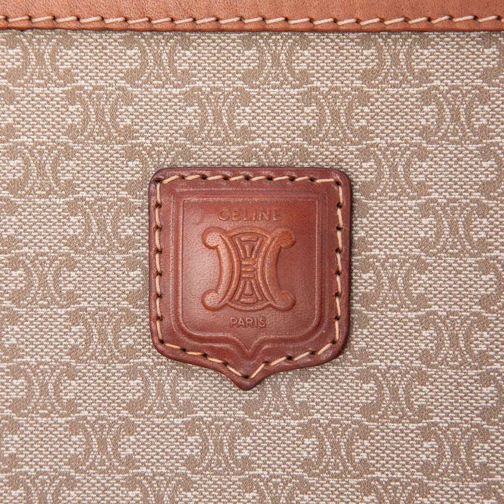 Celine Macadam Coated Canvas Clutch Beige Very good - Box View