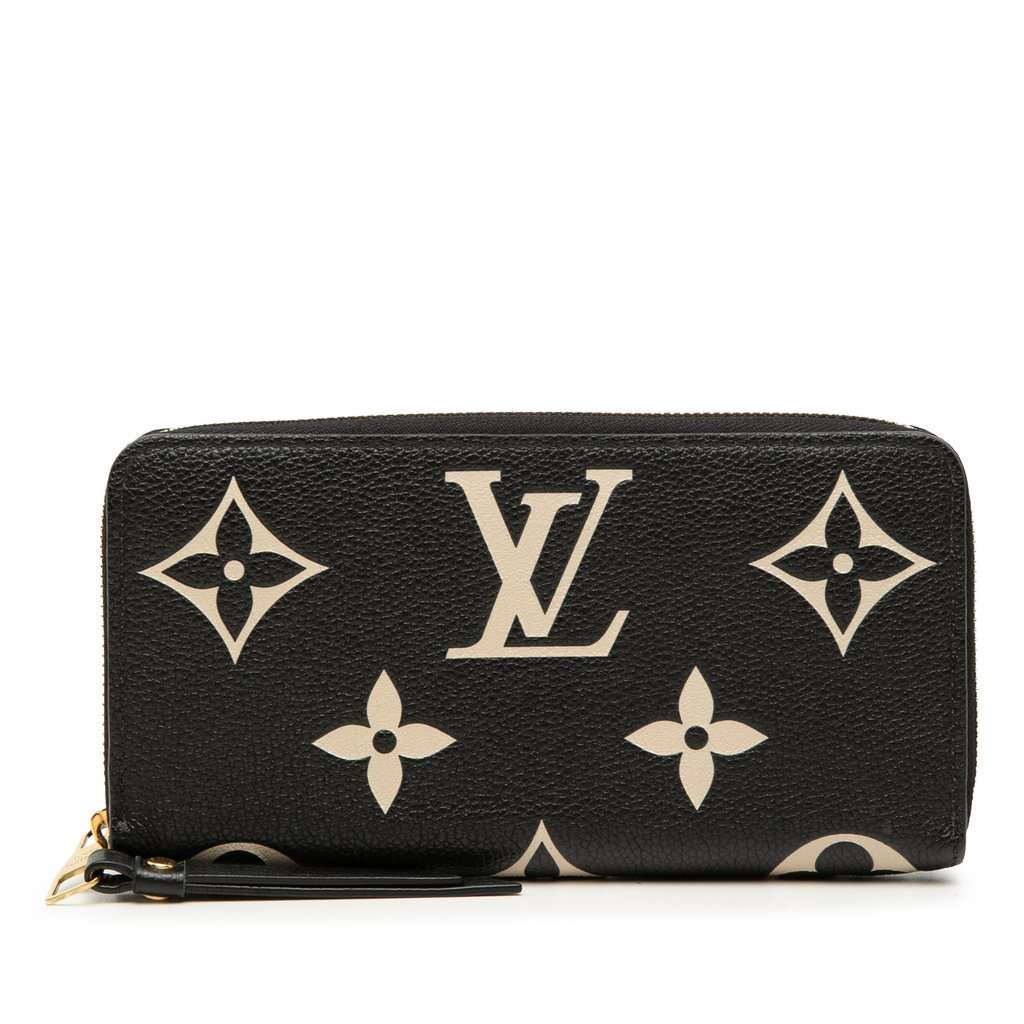 Louis Vuitton Bicolor Monogram Empreinte Giant Zippy Wallet Black Leather Very good condition - Front View