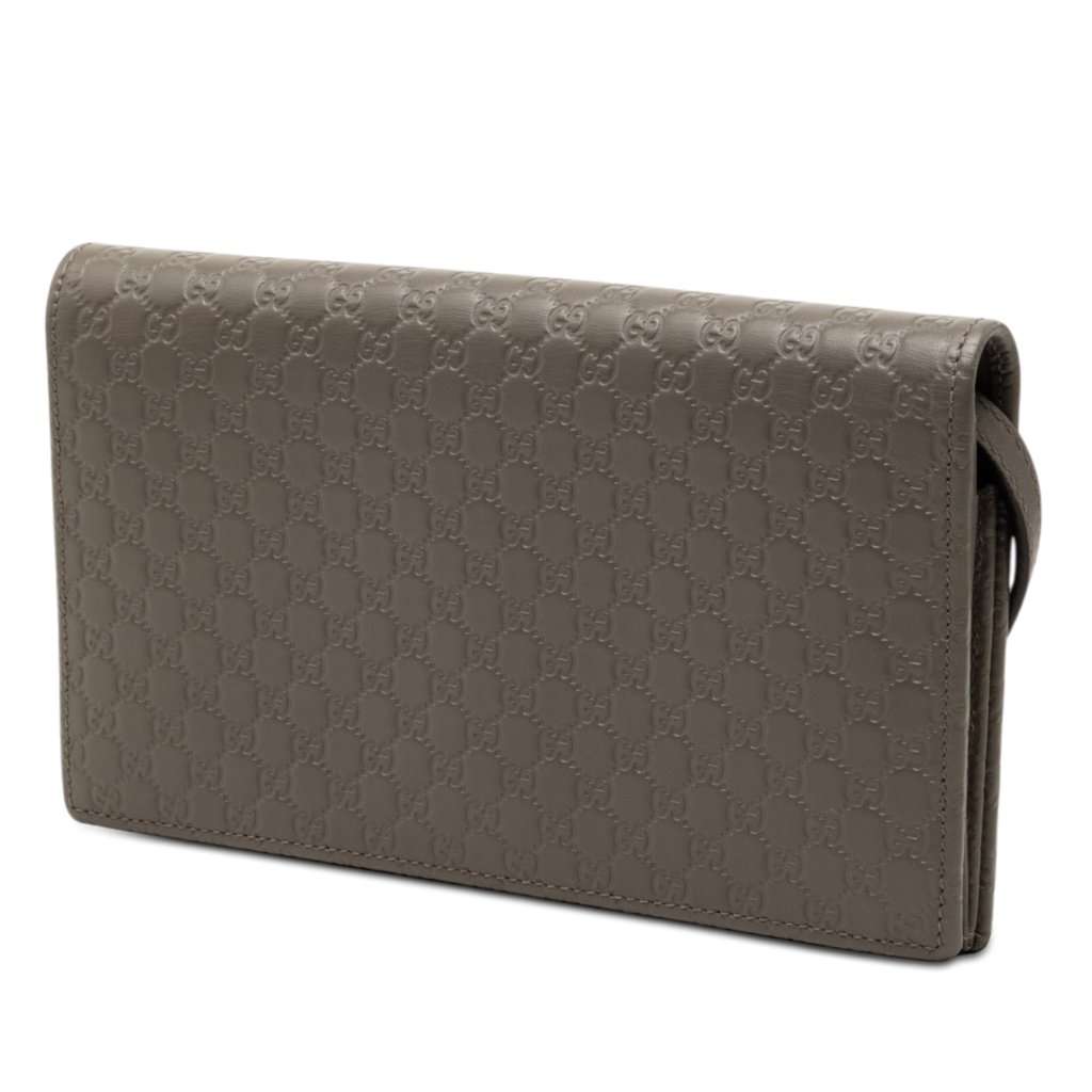 Gucci Microguccissima Wallet on Strap Brown Leather Very good condition - Back View