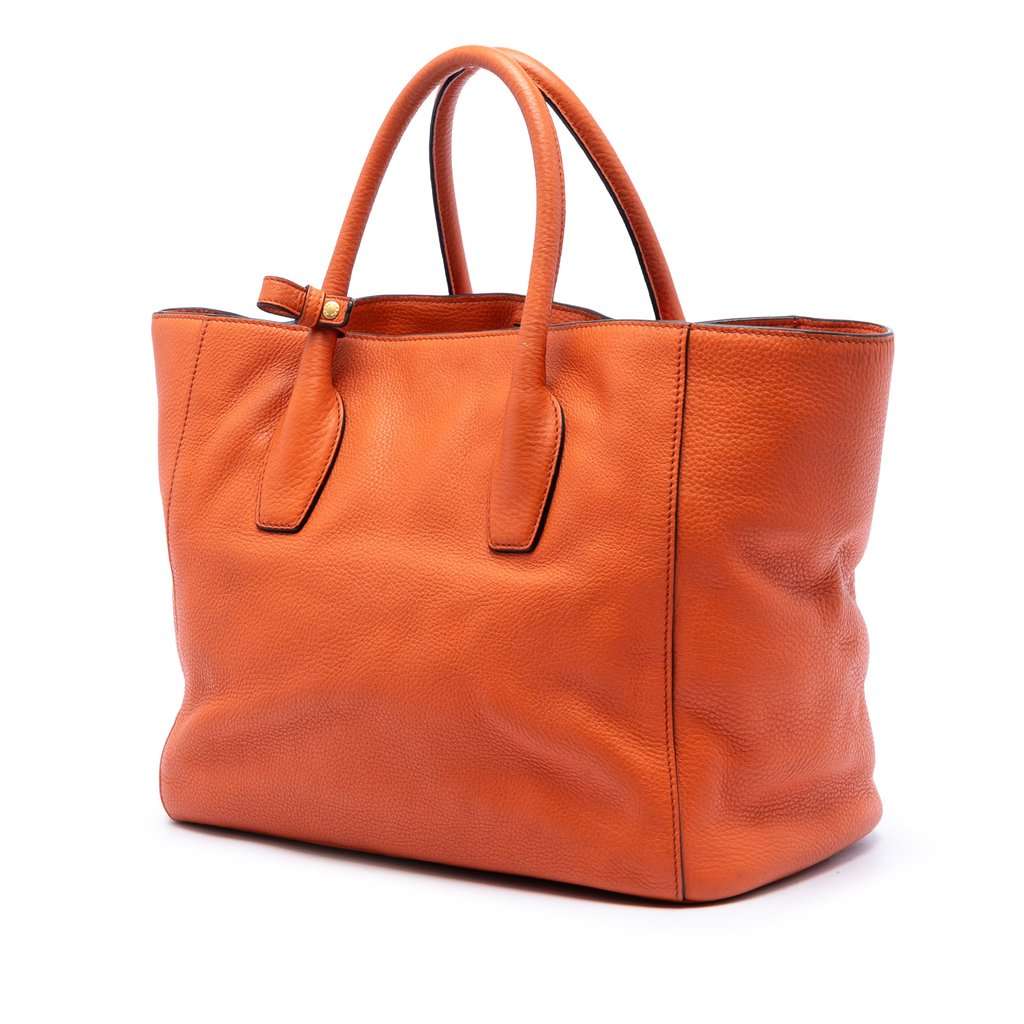 Prada Vitello Daino Open Convertible Tote Orange Leather Very good condition - Back View