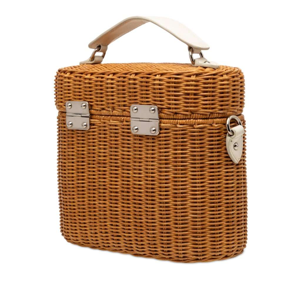 Miu Miu Wicker Top Handle Bag Brown Very good - Back View