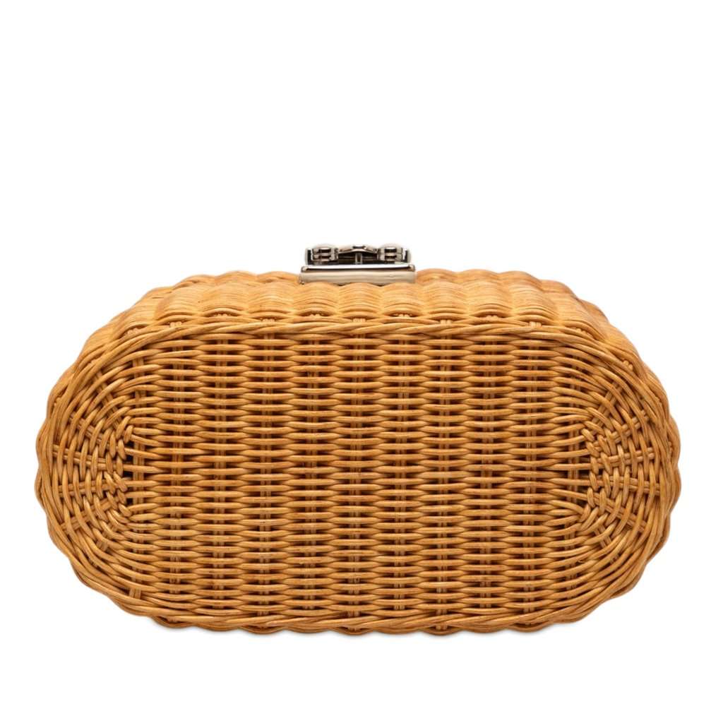Miu Miu Wicker Top Handle Bag Brown Very good - Inside View