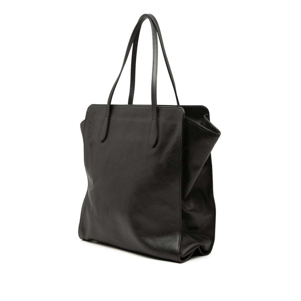 Gucci Dollar Calfskin Interlocking G Tote Black Leather Very good - Back View