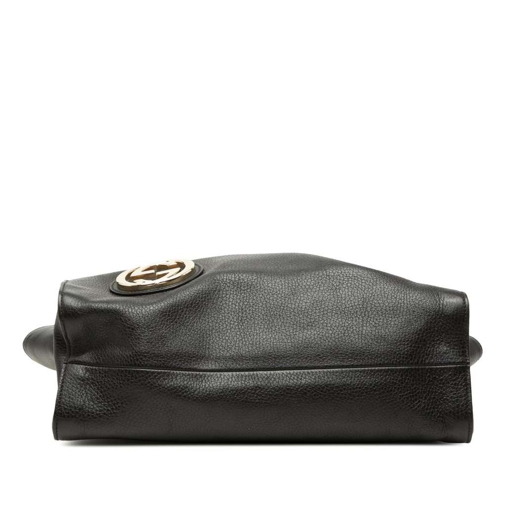 Gucci Dollar Calfskin Interlocking G Tote Black Leather Very good - Inside View