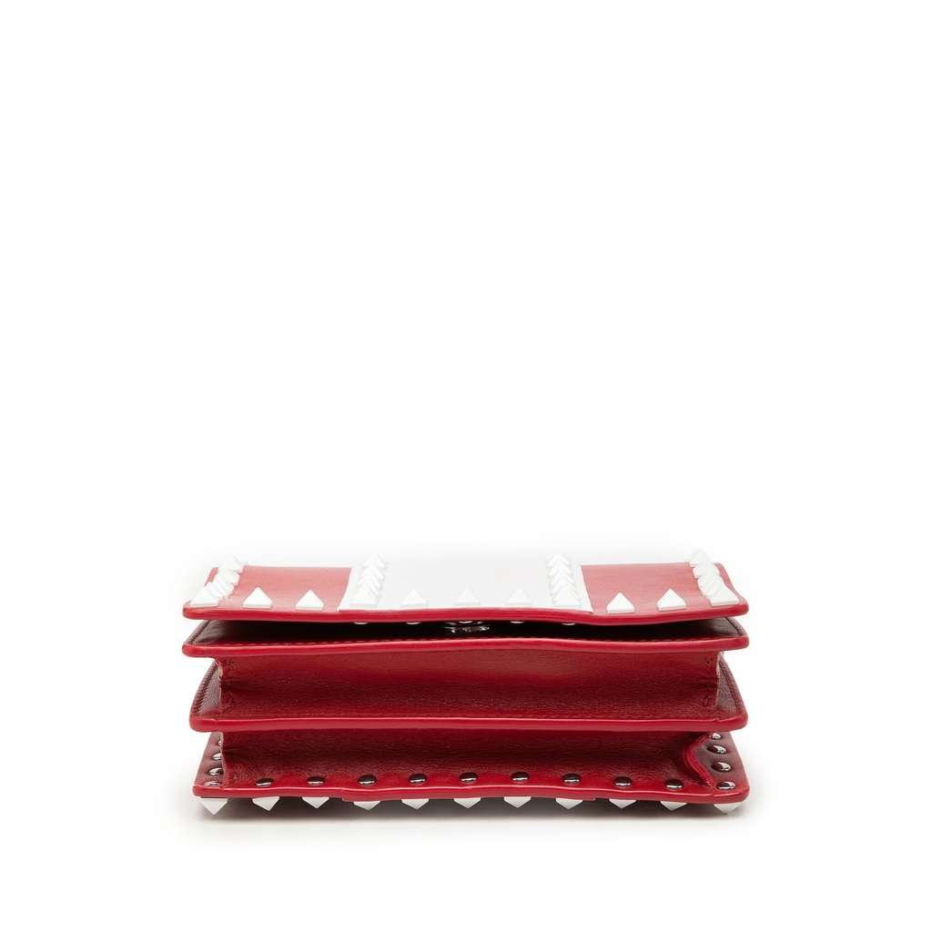 Valentino Leather Colorblock Rockstud Wallet On Chain Red Leather Very good - Inside View