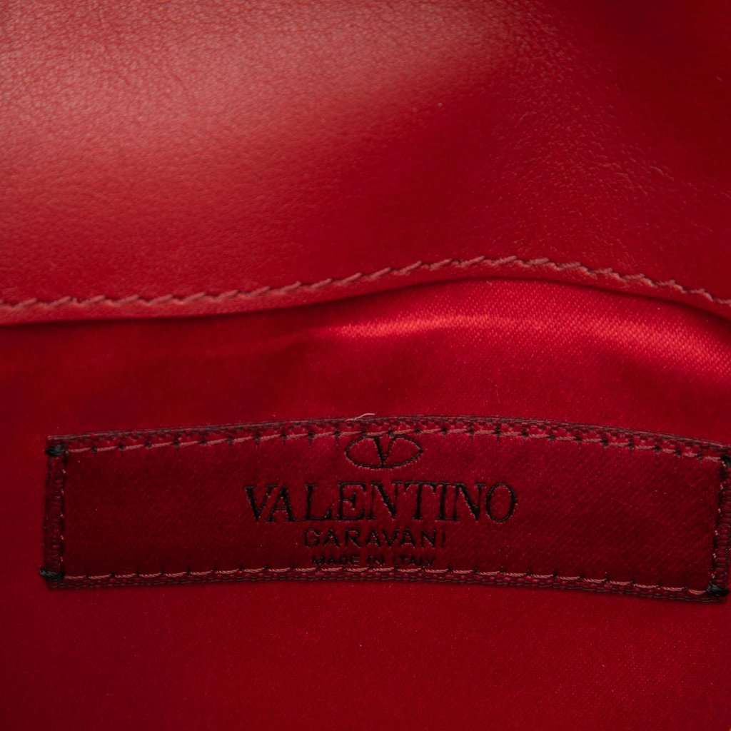 Valentino Leather Colorblock Rockstud Wallet On Chain Red Leather Very good - Box View