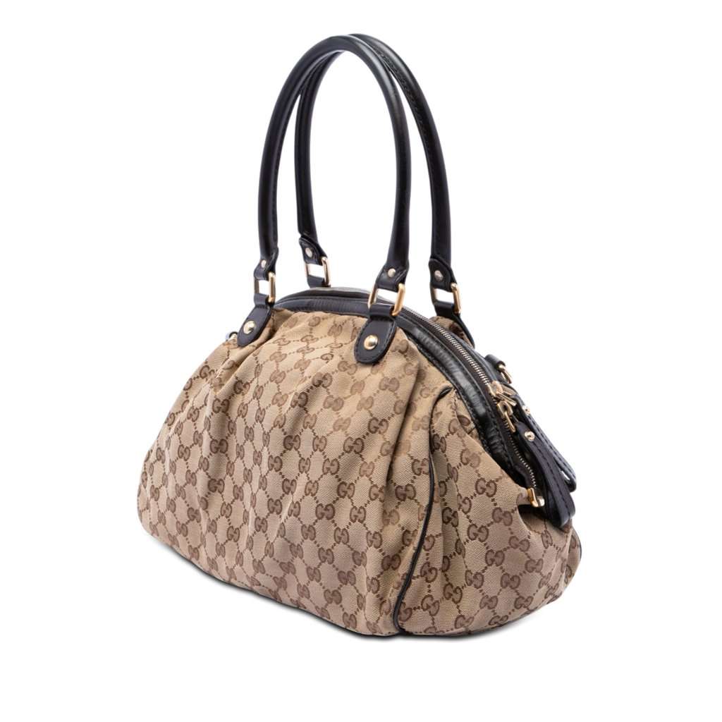 Gucci GG Canvas Sukey Satchel Beige Very good - Back View