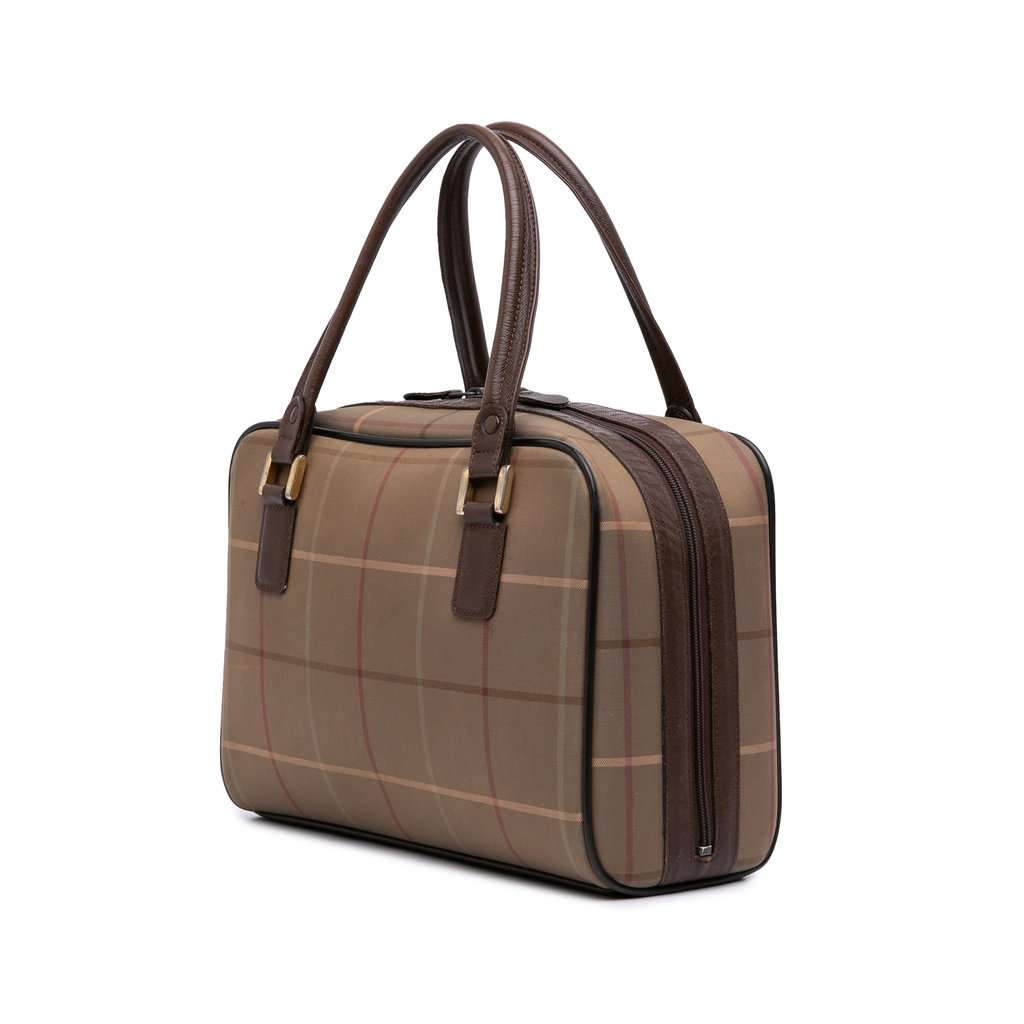 Burberry Vintage Check Canvas Handbag Brown Very good condition - Back View