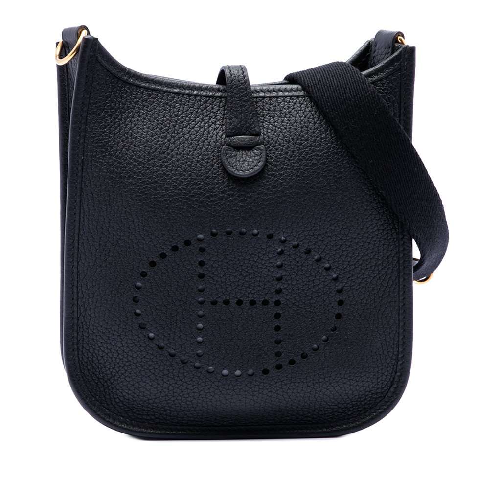Hermès Clemence Evelyne TPM Black Leather Very good condition - Front View