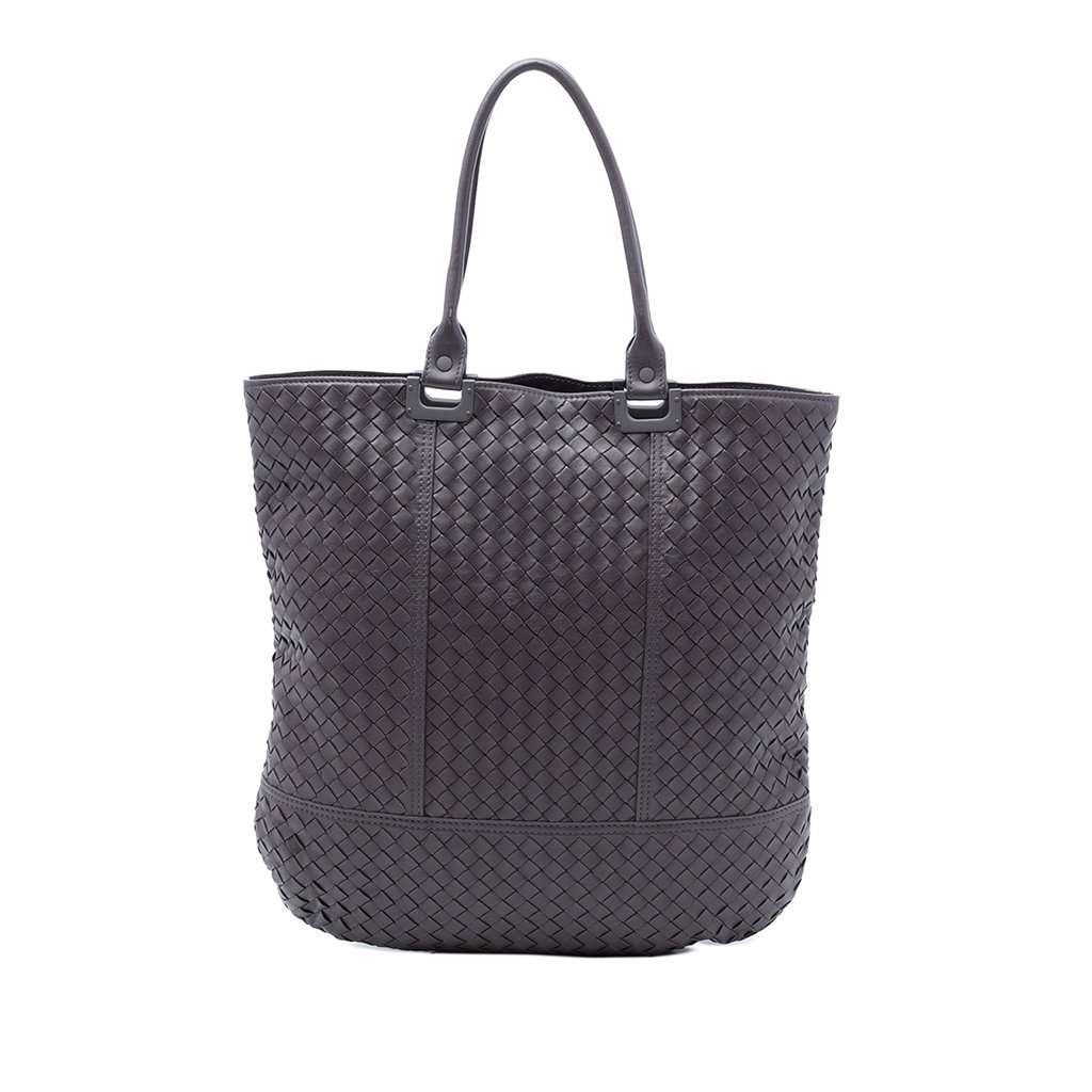 Bottega Veneta Nappa Intrecciato Tote Purple Leather Very good condition - Front View
