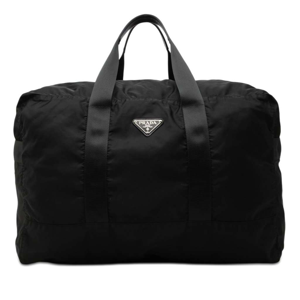 Prada Tessuto Travel Bag Black Good - Front View
