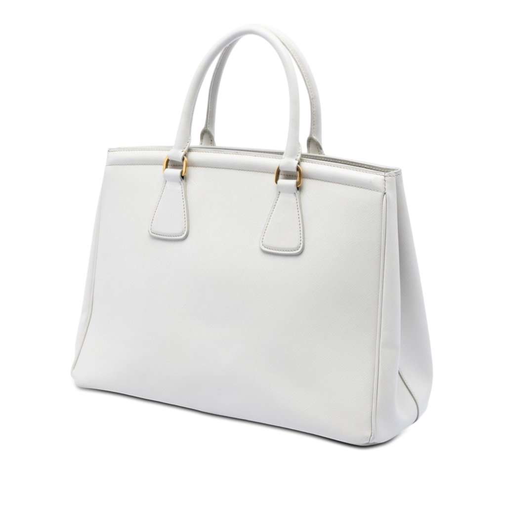 Prada Saffiano Lux Parabole Tote White Leather Very good condition - Back View