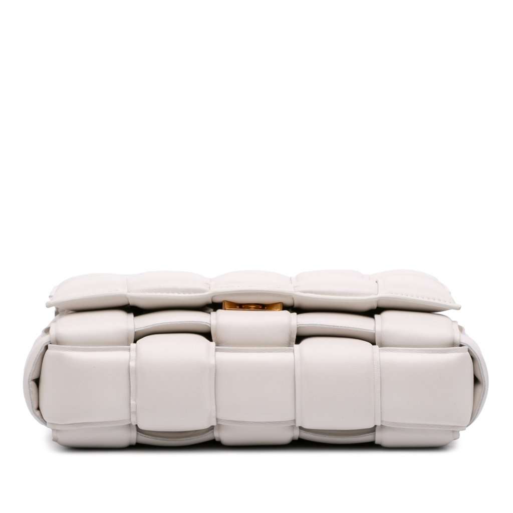 Bottega Veneta Nappa Intrecciato Padded Chain Cassette Satchel White Leather Very good condition - Inside View