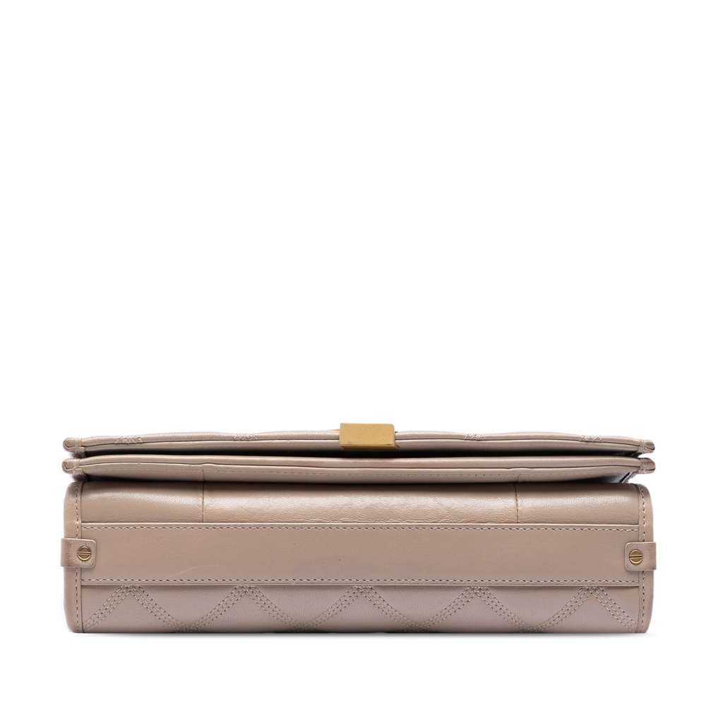 Saint Laurent Mini Quilted Lambskin Becky Chain Shoulder Bag Beige Leather Very good condition - Inside View