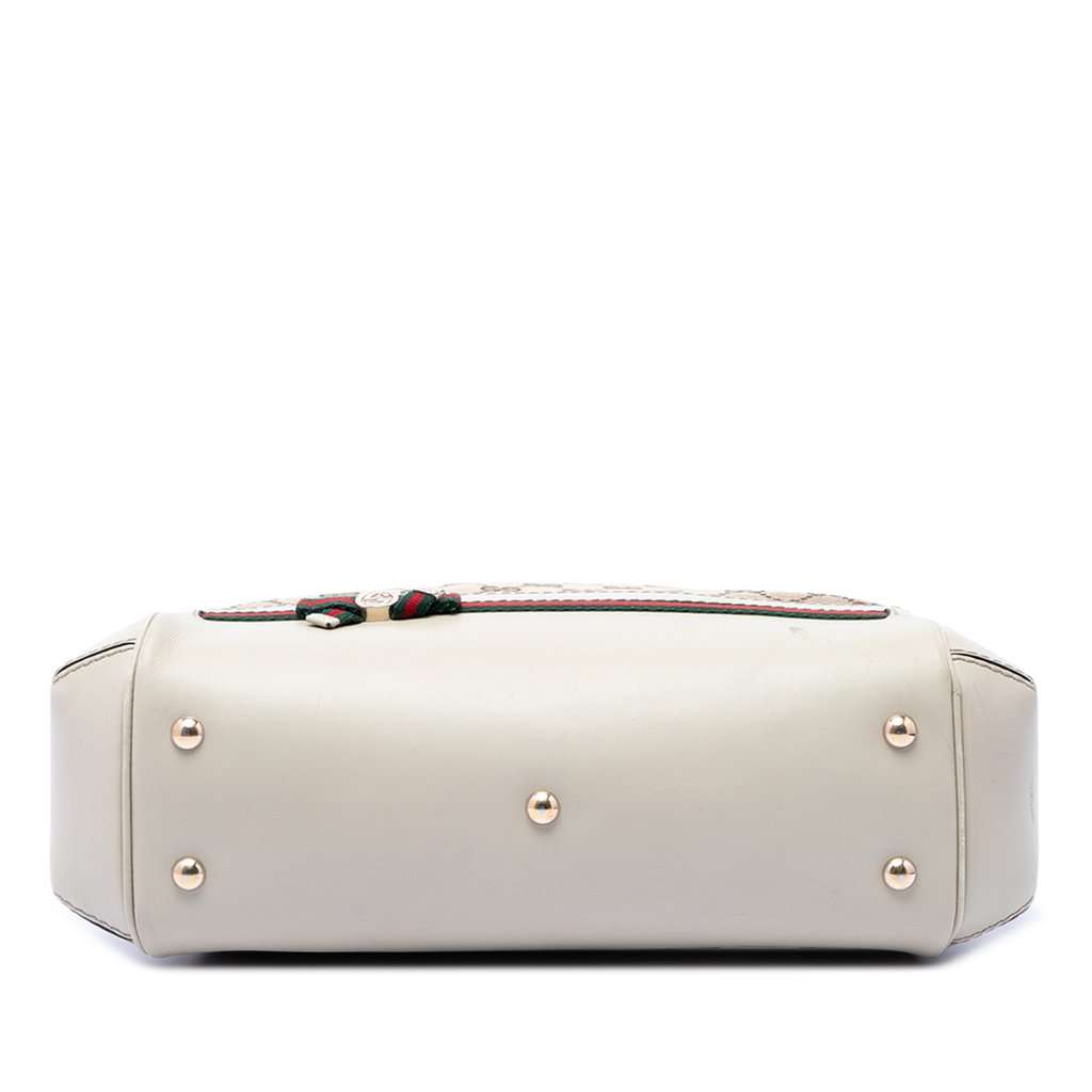 Gucci GG Canvas Web Mayfair Satchel Beige Very good - Inside View