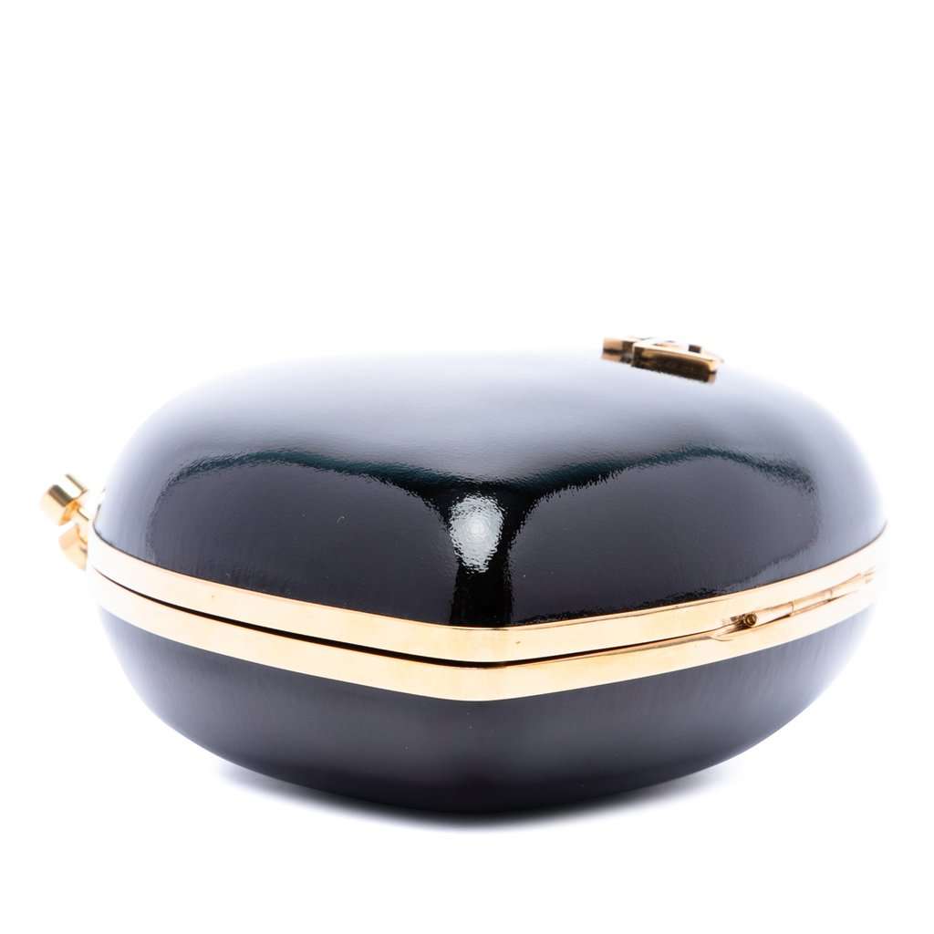 Saint Laurent Patent Love Box Chain Clutch Black Leather Very good - Inside View