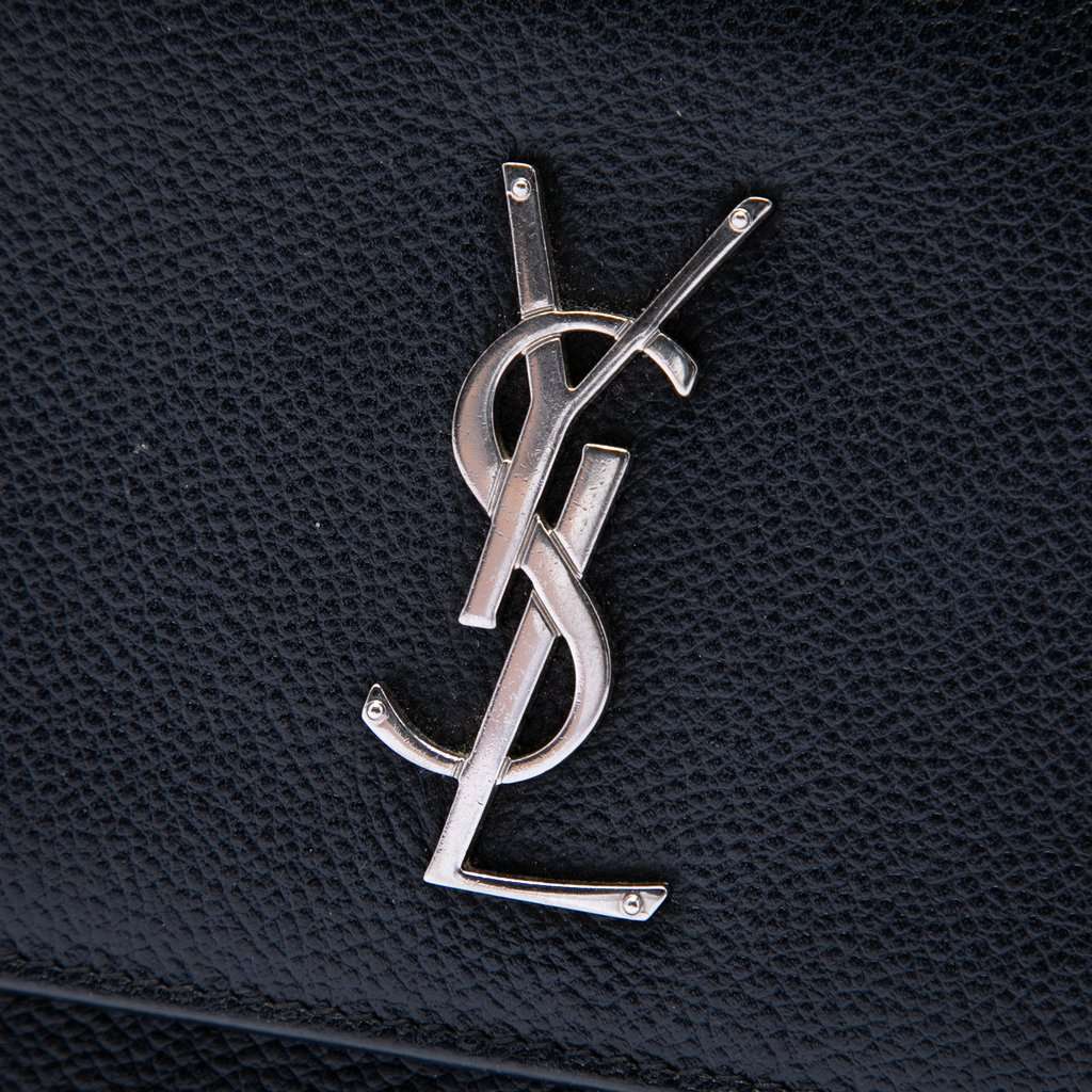 Saint Laurent Medium Grained Calfskin Monogram Sunset Crossbody Black Leather Very good - Box View