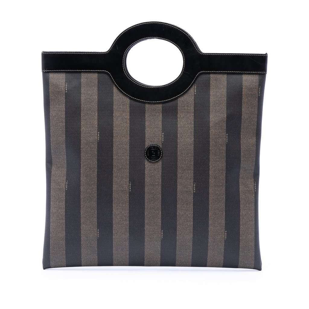 Fendi Pequin Coated Canvas Tote Brown Very good - Front View