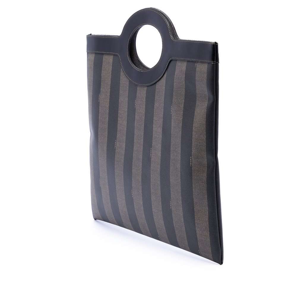 Fendi Pequin Coated Canvas Tote Brown Very good - Back View