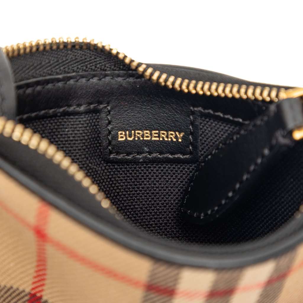 Burberry House Check Canvas Olympia Coin Pouch Beige Very good condition - Box View