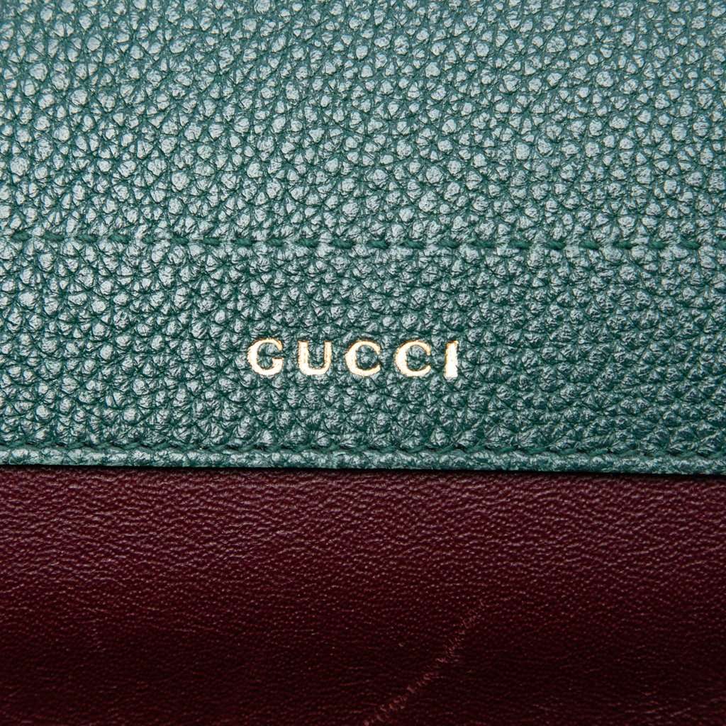 Gucci Medium Calfskin Zumi Top Handle Bag Green Leather Very good - Box View